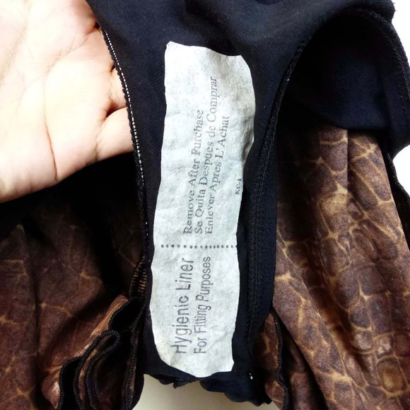 Cole of California VTG 90s Snake Brown Skirted Swim Suit One Piece Women 8 NWT - Picture 10 of 12